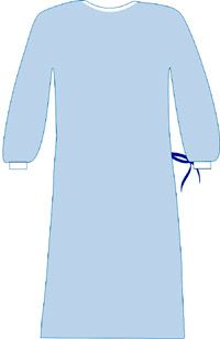 Халат медицинский хирургический (с манжетами), 0,04 мм, голубой, M