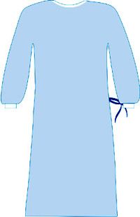 Халат медицинский хирургический (с манжетами), 0,04 мм, голубой, XL
