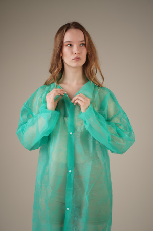 Халат медицинский на КНОПКАХ, 20 г/м2, XL (50 шт/кор) (6506, зеленый)