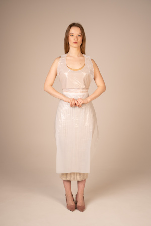 Фартук полиэтил., 75*130 см (Стандарт 20 мкм) (100 шт/уп, 1000 шт/кор) (6200, белый)