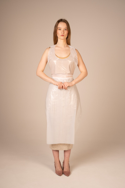 Фартук полиэтил., 75*130 см (Стандарт 20 мкм) (100 шт/уп, 1000 шт/кор) (6200, белый)