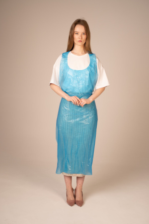 Фартук полиэтил., 75*130 см (Стандарт 20 мкм) (100 шт/уп, 1000 шт/кор) (6201, голубой)