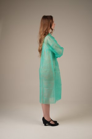 Халат медицинский на КНОПКАХ, 20 г/м2, XL (50 шт/кор) (6506, зеленый)