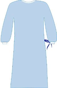 Халат медицинский хирургический (с манжетами), 0,03 мм, голубой, XL