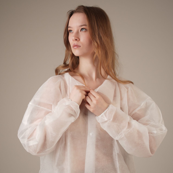 Халат медицинский на КНОПКАХ, 20 г/м2, L (10 шт/уп; 50 шт/кор)