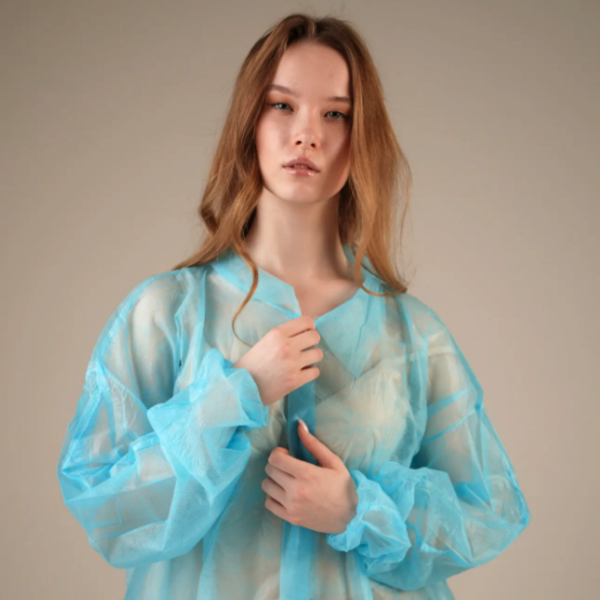 Халат медицинский на КНОПКАХ, 20 г/м2, XXL (50 шт/кор) (6503, синий)