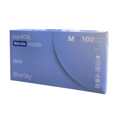 9236 Перчатки  нитриловые, неопудр. текстурированные голубые  (100 шт./уп.)