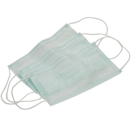 6107 Маски 3-х слой., на резинках, зеленые, 50шт/уп