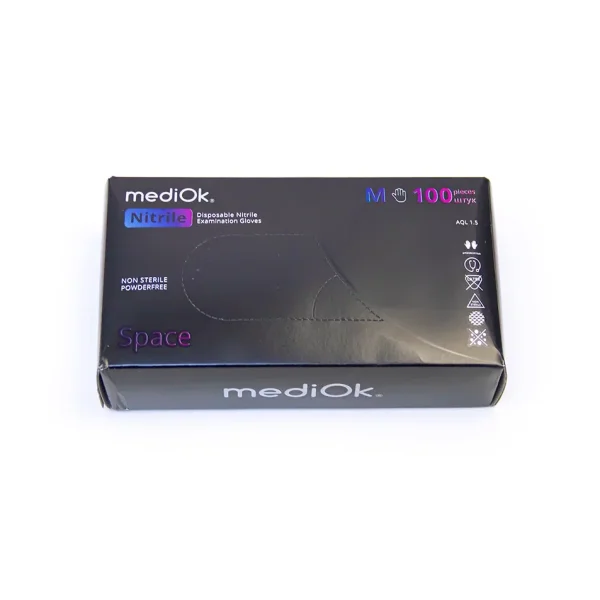 9235С Перчатки  нитриловые, неопудр. текст. на пальцах, черные  (100 шт./уп.)