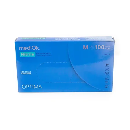 9234КP Перчатки  нитриловые, неопудр. текст. на пальцах, голубые  (100 шт./уп.)