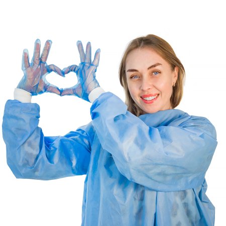 7081 Перчатки TPE голубые, Albens (100 шт./уп., 2000 шт./кор.)