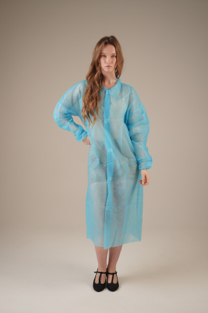 Халат медицинский на ЛИПУЧКАХ, 30 г/м2, XXL (50 шт/кор)