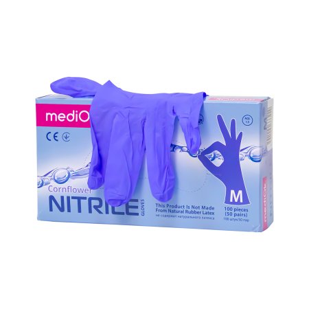 9233 Перчатки  нитриловые, неопудр. текст. на пальцах, сиреневые  (100 шт./уп.)