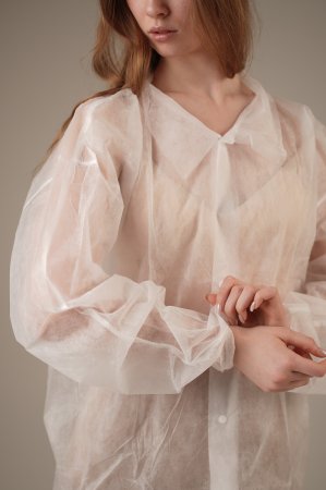 Халат медицинский на КНОПКАХ, 20 г/м2, XXL (50 шт/кор) (6511, белый)