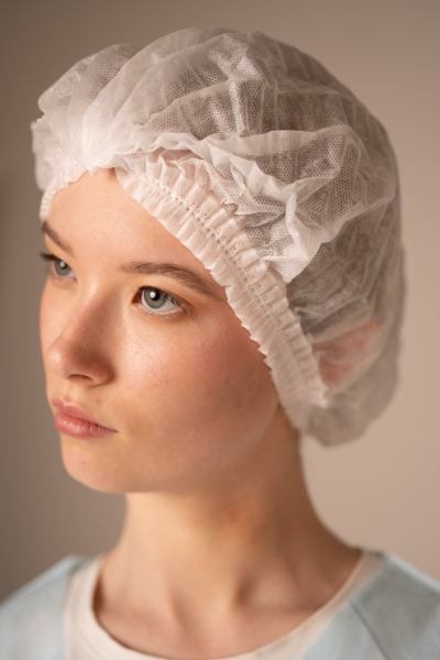 Шапочка-берет Шарлотта, 12г/кв.м 53см двойная резинка (100 шт/уп, 1000 шт/кор)