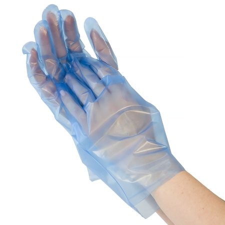 _7086 Перчатки TPE голубые, глянцевые, Albens (100 шт./уп., 2000 шт./кор.)