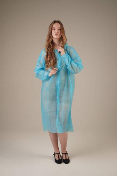 Халат медицинский на КНОПКАХ, 20 г/м2, XXXL (10 шт/уп; 50 шт/кор) (6517-10, синий)