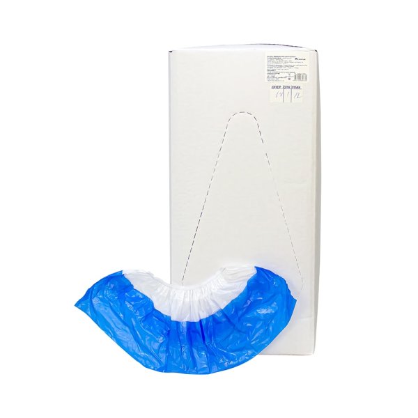 6989/1 Бахилы медицинские СУПЕР ДВОЙНАЯ РЕЗИНКА в евроблоках (500 пар/уп, 3000 пар/кор)