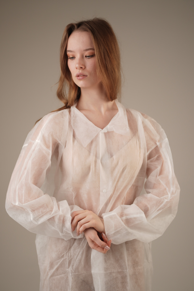 Халат медицинский на КНОПКАХ, 20 г/м2, XXL (50 шт/кор)