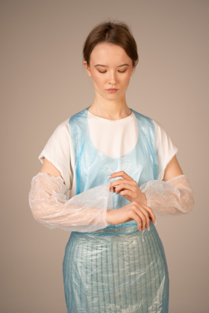 Нарукавники полиэтил., 20*40 см, цельная резинка (прочные) (50 пар/уп, 1000 пар/кор) (6209, белый)