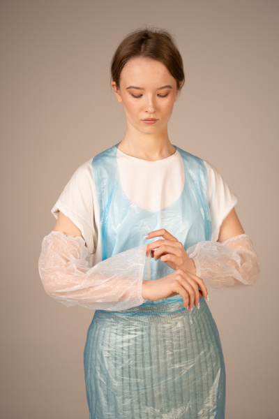 Нарукавники полиэтил., 20*40 см, цельная резинка (прочные) (50 пар/уп, 1000 пар/кор) (6209, белый)