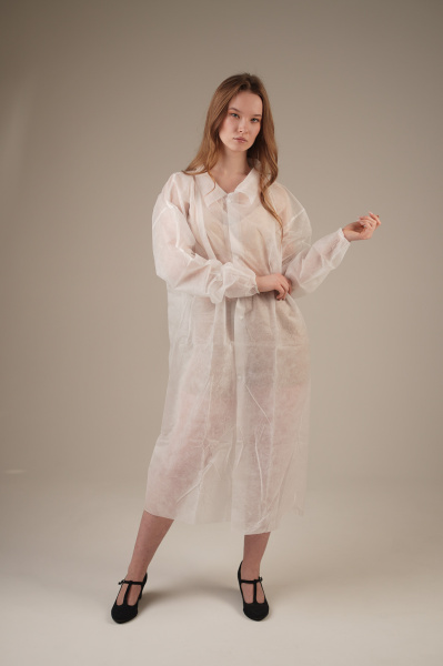 Халат медицинский на КНОПКАХ, 30 г/м2, XXL (10 шт/уп; 50 шт/кор)