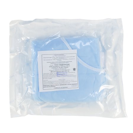 6814 НЕстерил халат хирург «евростандарт» пл.25, 140 см, р.52-54 (50 шт/кор)