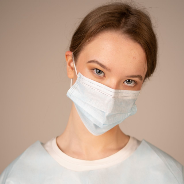 6800 Маска мед. на резинках, 3-х сл., "ГЕКСА" 100 шт./уп.