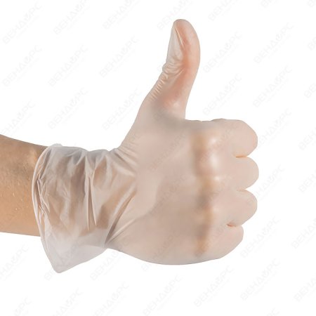 Перчатки виниловые неопудренные, гладкие, прозрачные