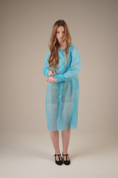 Халат медицинский на КНОПКАХ, 20 г/м2, XL (50 шт/кор) (6502, синий)