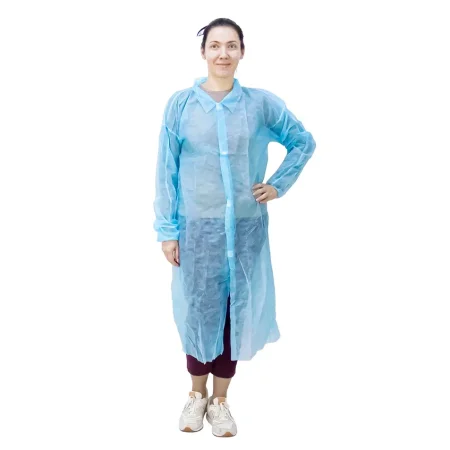 Халат одноразовый "Визитер" на липучках, 30гр./м2, голубой XХL