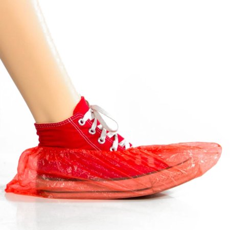 _6070 Бахилы глад Цельн разинка КРАСНЫЕ 3,2 гр/пара До 03.2020 г.  (2 500 пар./кор.)