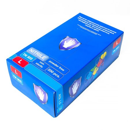 _73320 Перчатки медиц.диагност.(смотр) нестер.нитрил.неопудр.текстур.голубые  (200шт/упак;2000шт/кор
