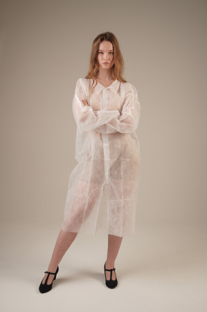 Халат медицинский на КНОПКАХ, 20 г/м2, XXXL (10 шт/уп; 50 шт/кор) (6516-10, белый)