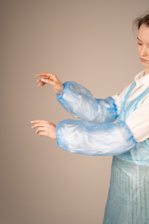 Нарукавники полиэтил., 20 мкм (две стенки), ЭКОНОМ (50 пар/уп, 1500 пар/кор) (6973, синий)