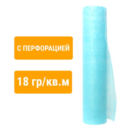 6891Б Простыня 80х140 см в рулоне с перфорацией, бирюзовый, пл. 18 (180 шт.)