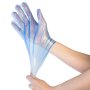 _7086 Перчатки TPE голубые, глянцевые, Albens (100 шт./уп., 2000 шт./кор.)