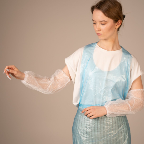 Нарукавники полиэтил., 20*40 см, цельная резинка (прочные) (50 пар/уп, 1000 пар/кор) (6209, белый)