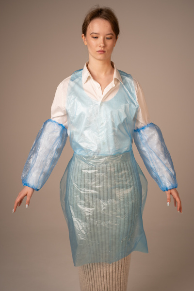 Нарукавники полиэтил., 20*40 см, цельная резинка (прочные) (50 пар/уп, 1000 пар/кор) (6207, голубой)