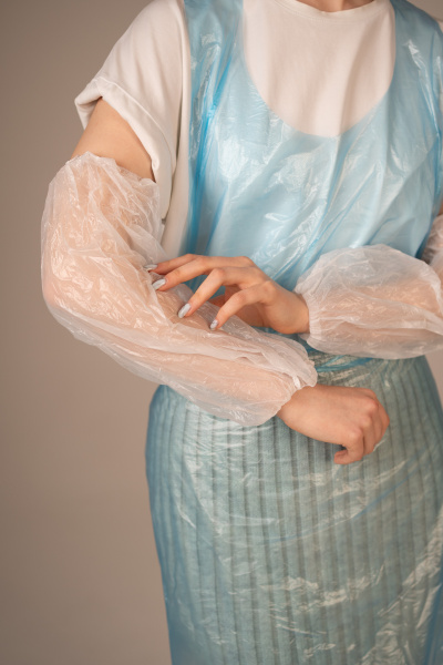 Нарукавники полиэтил., 20*40 см, цельная резинка (прочные) (50 пар/уп, 1000 пар/кор) (6209, белый)