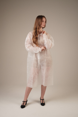 Халат медицинский на КНОПКАХ, 20 г/м2, L (10 шт/уп; 50 шт/кор)