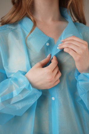 Халат медицинский на КНОПКАХ, 30 г/м2, XXL (50 шт/кор)