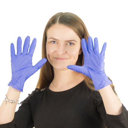 Нитриловые перчатки ALBENS, синие