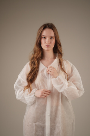 Халат медицинский на КНОПКАХ, 30 г/м2, XXL (10 шт/уп; 50 шт/кор)