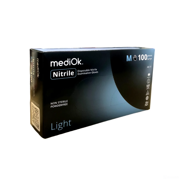 9238 Перчатки  нитриловые, неопудр. текст. на пальцах, черные  (100 шт./уп.)