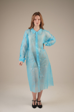 Халат медицинский на ЛИПУЧКАХ, 20 г/м2, XXL (50 шт/кор) (6541, синий)