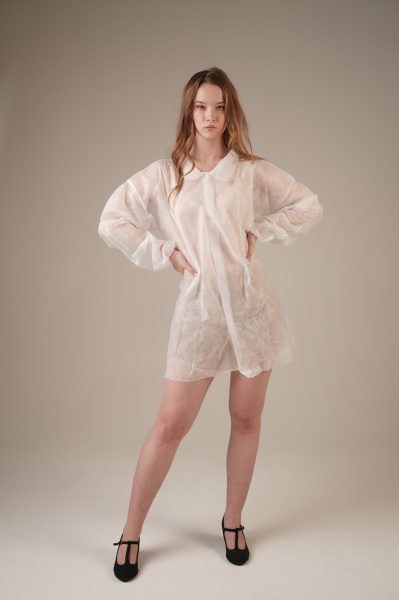 6546DM Халат медицинский на липучках, 30гр/м2., XL (50 шт/кор)