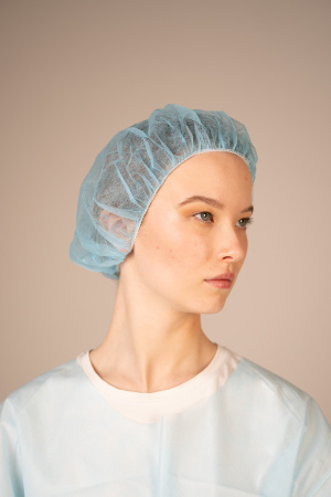 Шапочка-берет, 12г/кв.м (100 шт/уп, 1000 шт/кор) (6720A, голубой)