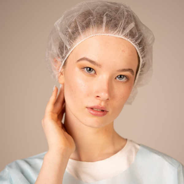 Шапочка-берет, 12г/кв.м (100 шт/уп, 1000 шт/кор) (6722A, белый)