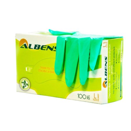 7023 Перчатки смотр. латекс. нестер.опудрен.гладк.зел.аром.мята (100 шт/уп.)